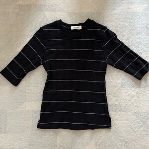 Black and White Striped Top